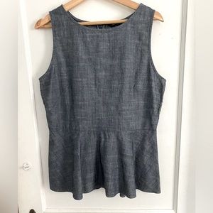 Banana republic peplum chambray tank